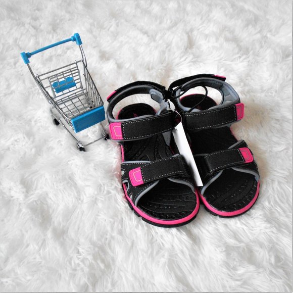 Eddie Bauer Girls Sandals Pink Gray Various Sizes - Picture 1 of 14